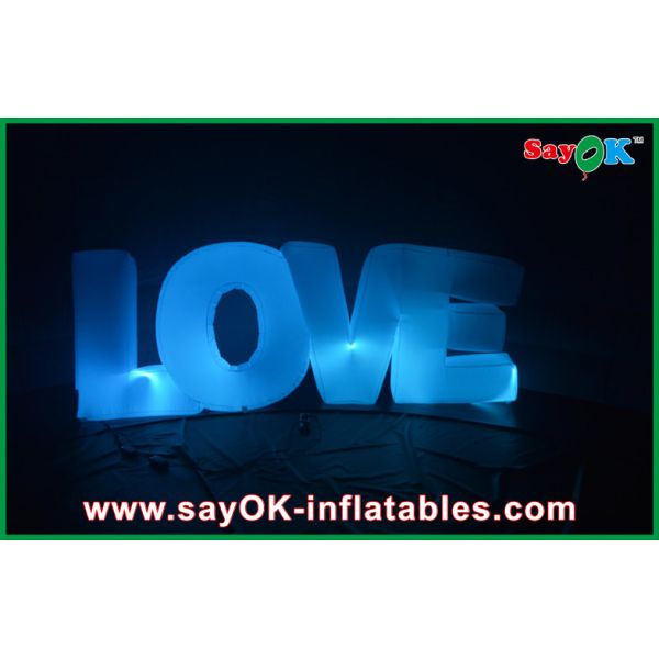 Décoration gonflable d'éclairage de mariage d'amour de lettres de Valentine pour la proposition de mariage