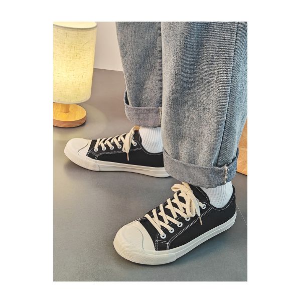 2024 Summer New Milky White Breathable Canvas Shoes Men'S Shoes All-Match White Shoes Trendy Casual Shoes Men'S Shoes