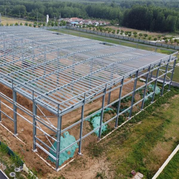 Prefabricated Steel Structure Flour Mill Workshop Large Span Customized Design Prefab Warehouse With Brick Wall And Shed