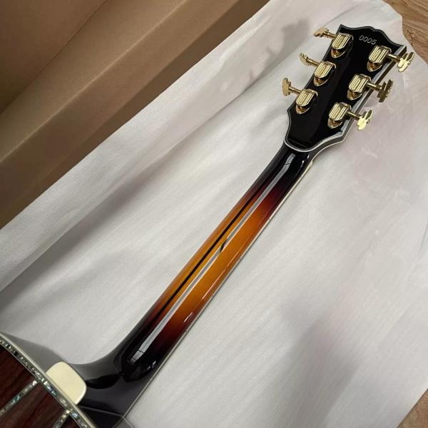 Custom Sunburst Color SJ200 ALL Solid Wood Jumbo Acoustic Guitar Crown Monarch Type