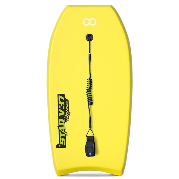 Kids Surfing Surfboard with Hand Leash BLUE/YELLOW/GREEN WOOWAVE Good EPS core Shortboard
