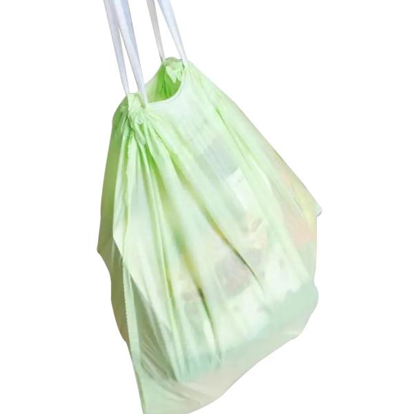 Sacs à ordures à corde à tirer compostables personnalisables avec boîte de distributeur