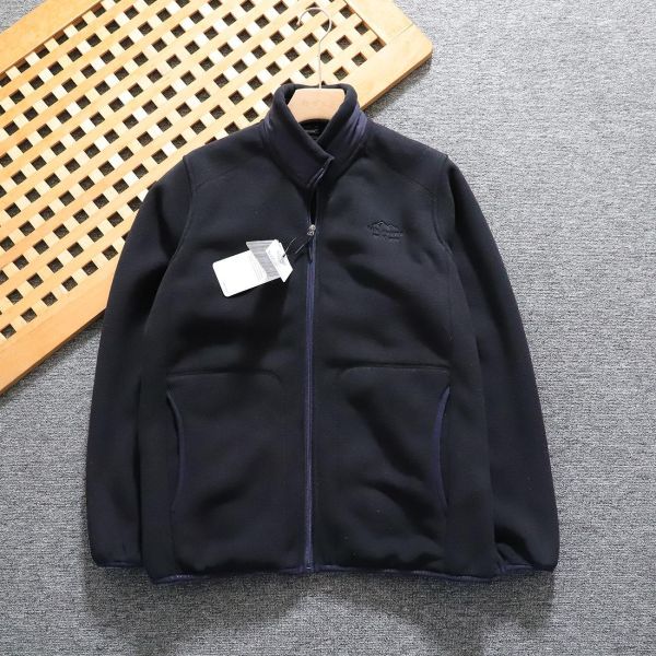Embroidered polar fleece Unisex thickened warm stand collar men's jacket coat knitted