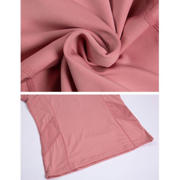 Спорт дам ODM OEM носят футболку тренировки розовых женщин соединения сетки