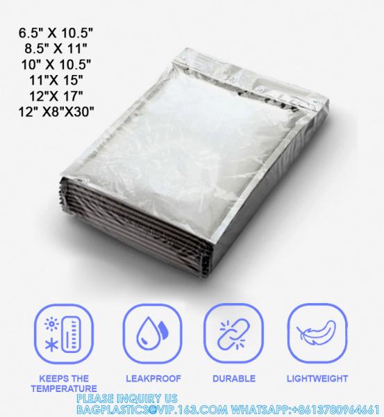 9 X 12 Inch Disposable Metallic Aluminium Foil Hot Cold Thermal Insulated Bubble Cooler Mailers Envelope