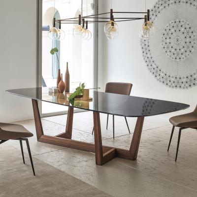 8-10 Seater Oblong Marble Stone Dining Table Set Glass Wooden Top