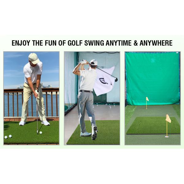 Wholesale Custom Logo Training Driving Practice Putting Golf Mat Golf Hitting Mats Artificial Turf with Rubber