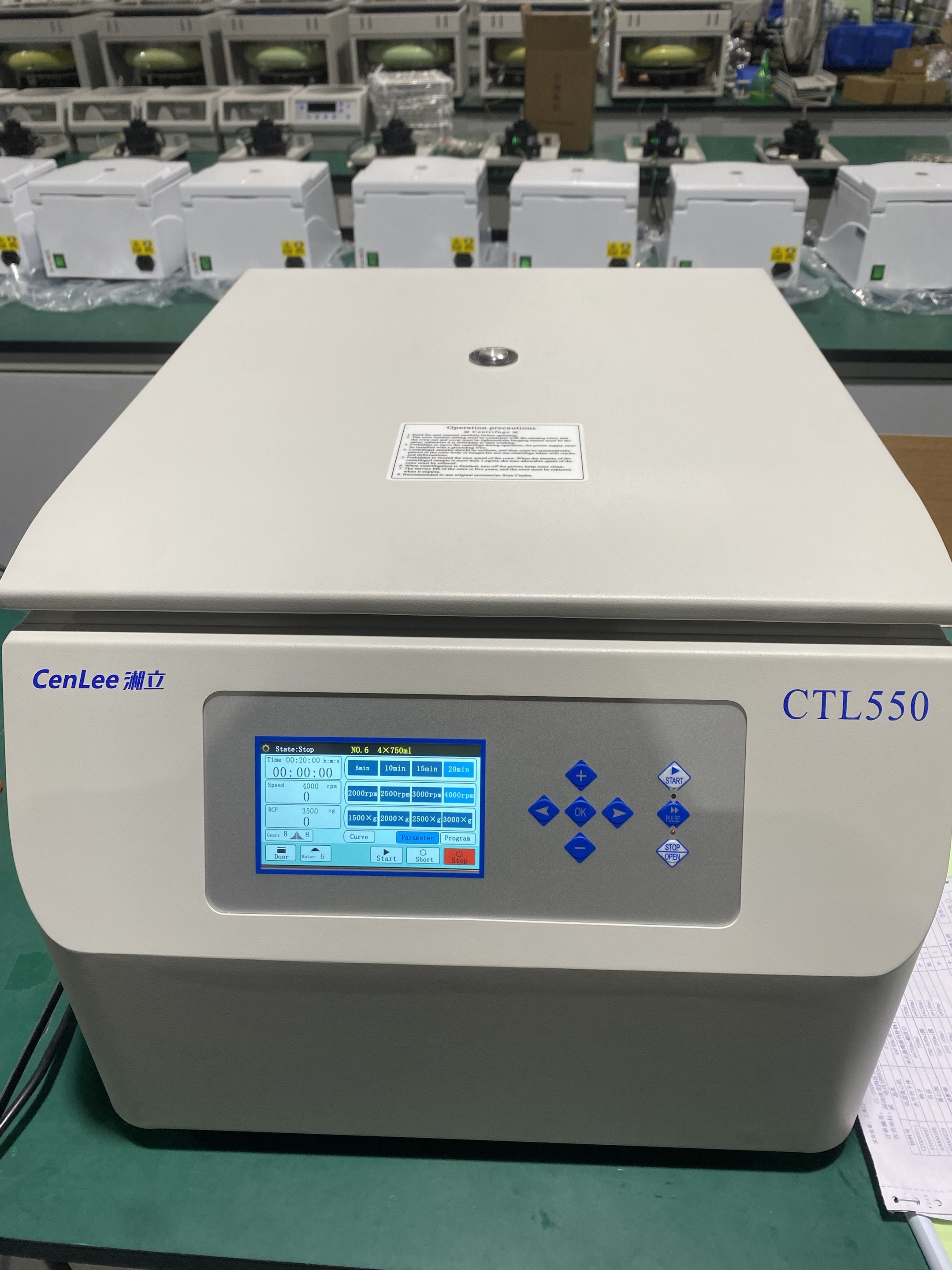 CTL550 Low Speed Refrigerated Benchtop Centrifuge 5500rpm 3000ml Rotor Stainless Steel Juice Wine Clarification Cocktail Fining