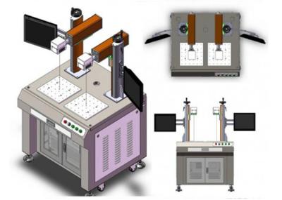 Машина маркировки лазера 2 лазеров главная промышленная с транспортером 100 000
