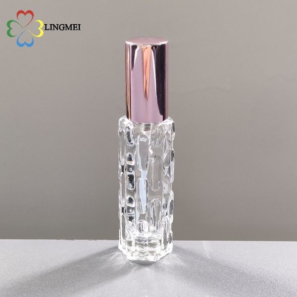 Luxury 10ml Gourd-Textured Glass Perfume bottle with auminum mist spray – Premium Portable Travel Spray Bottle