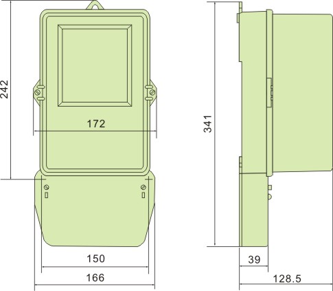 Black Accuracy 2.0 Three Phase Energy Meter With Glass Window Bakelite Base