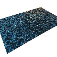 Sapphire Blue Color gravou a placa de aço inoxidável com superfície da ondinha da água