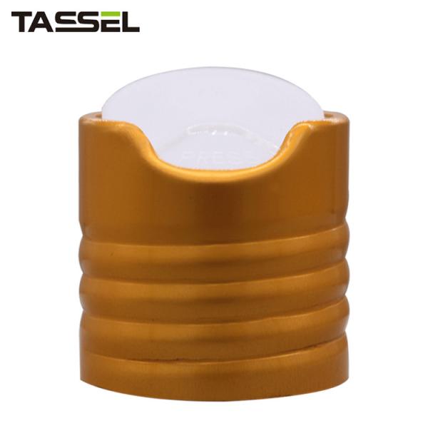24 410 Disc Top Cap Aluminum Gold Press Durable For Cosmetic Bottle