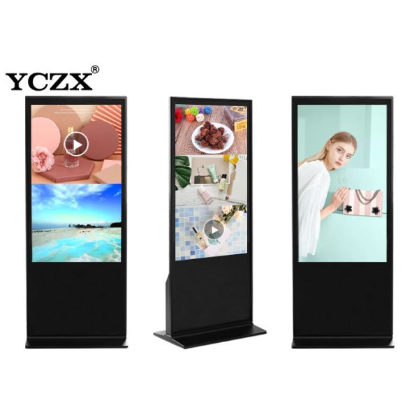 Ультра тонкий рекламируя пол дисплея 4k стоя Signage цифров