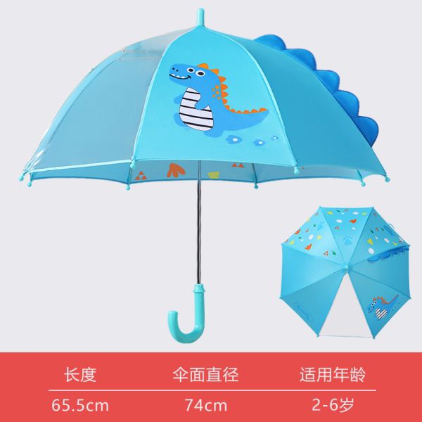 Fiberglass Ribs Children Umbrella with Adorable Cartoon Ears and Transparency Design
