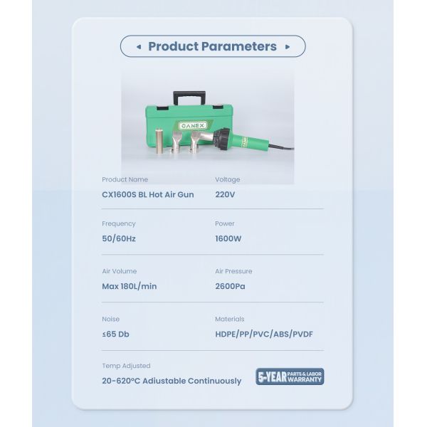 CX1600S BL 1600W Hot Air Welder Brushless Motor