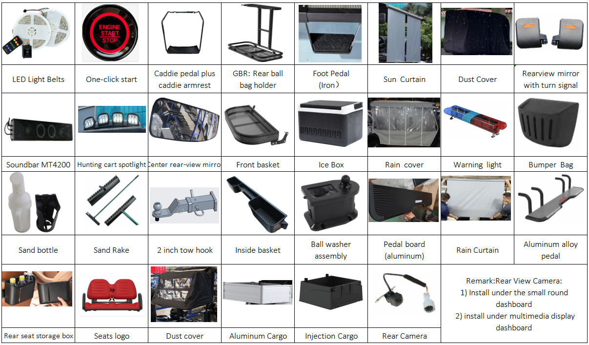 Fine Workmanship 8-Passenger 6 Front-facing and 2 Rear-facing Golf Car with Acrylic Windshield