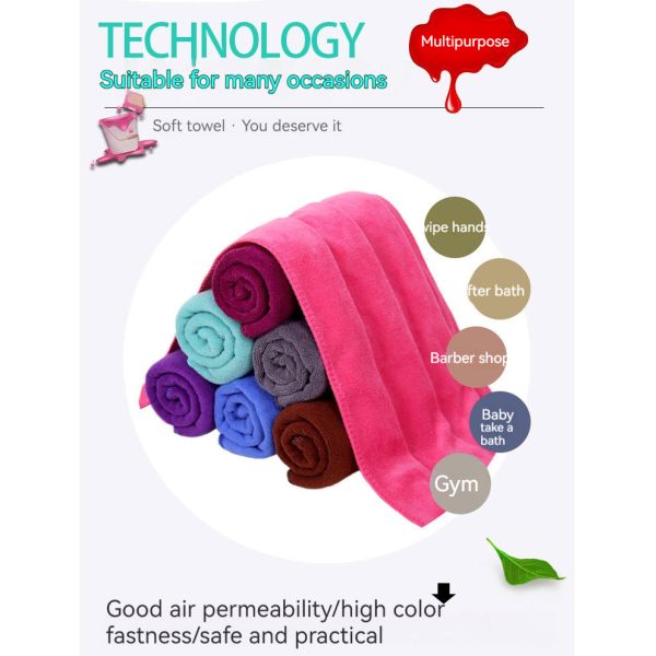 Customized Fiber Towel for Beauty Salon Hair Dryer and Domestic Cleaning Applications