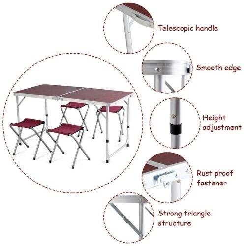 Multifunctional Frame Garden Dinning Folding Alu Camping Traveling Table Wholesale Factory Custom Logo Foldable