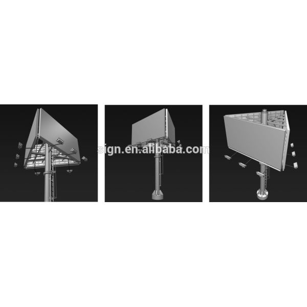 Three faces outdoor steel billboard advertisement
