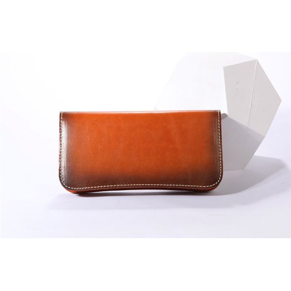 Vegetable Tanned Leather Wallet Mens Long Wallet Womens Leather Wallets