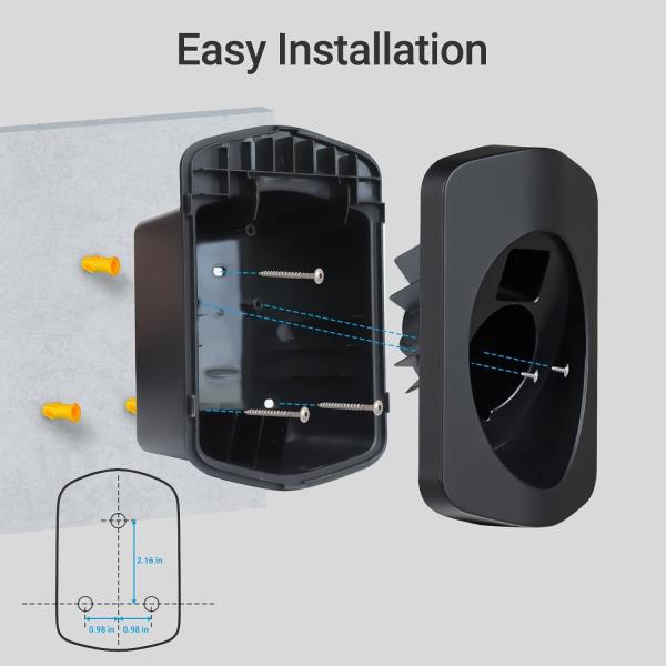 EV Charger Holder For SAE J1772 Charger Heavy Duty Material Electric Car Wall Mount Connector Charging Cable Organizer
