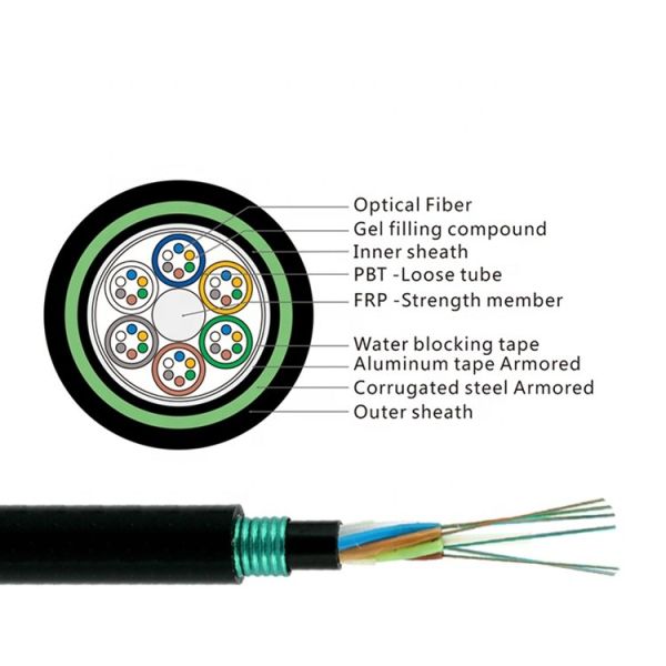 12Cores 2km Direct Buried Fiber Optic Cable GYFTY53  optical fibre underground cable