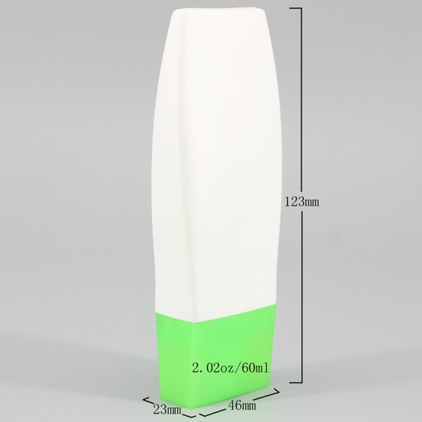 2.02oz/60ml HDPE Sunscreen Lotion Cream Bottle, Extruded Type Small Square Tube, Facial Cleanser Cosmetic Plastic Bottle
