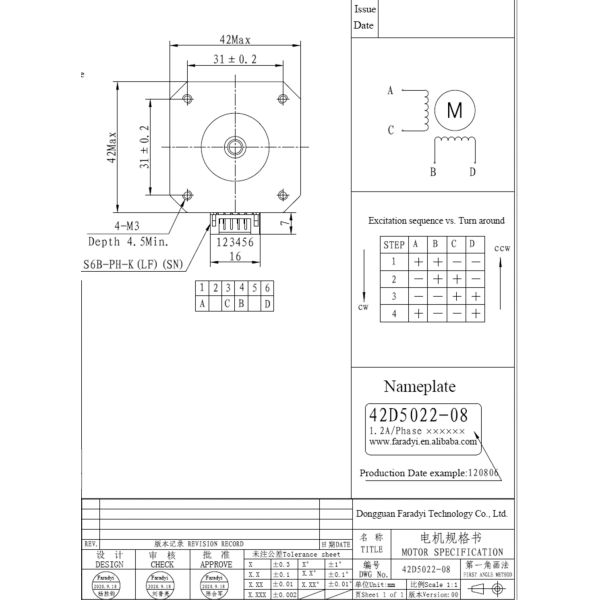 Faradyi Custom Professional Manufacture 42mm High Torque 2.7V 5V 2Phase Gear Drive Linear Stepper Motor With Encoder