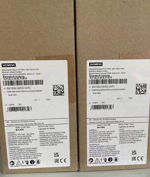 3RK1908-0AP00-0DP0 Siemens Base Unit (BU30-MS4) For ET 200SP Motor Starter PLC products