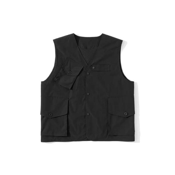                  Vintage Fall Fashion Multi Pocket Solid Casual Cargo Sleeveless Vest             