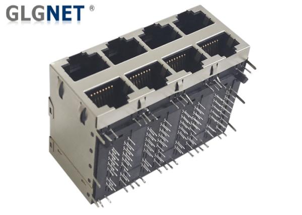Non POE 4 Channels 2X4 Magnetic RJ45 Connector
