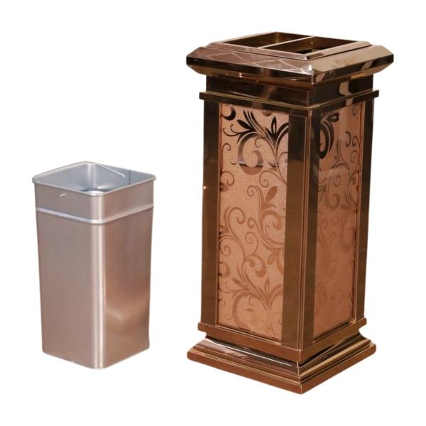Hotel Lobby Stainless Steel Trash Can Smoking Area Elevator Entrance with Ashtray Floor-standing Vertical Peel Bucket