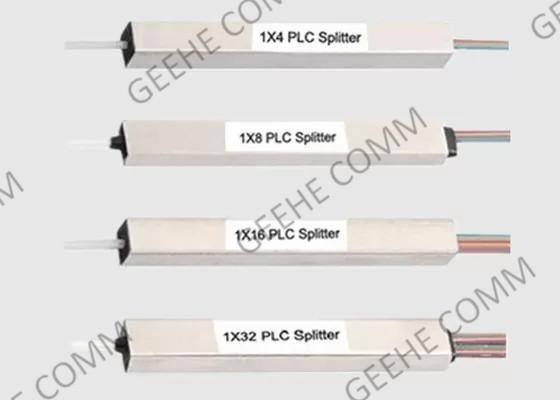 Divisor desencapado do cabo de fibra ótica do PLC 2x8 do tubo de aço 250μM