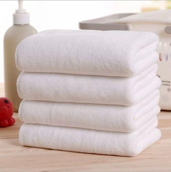 Luxury White Color 100% Cotton Towel Hotel Use Customized Logo