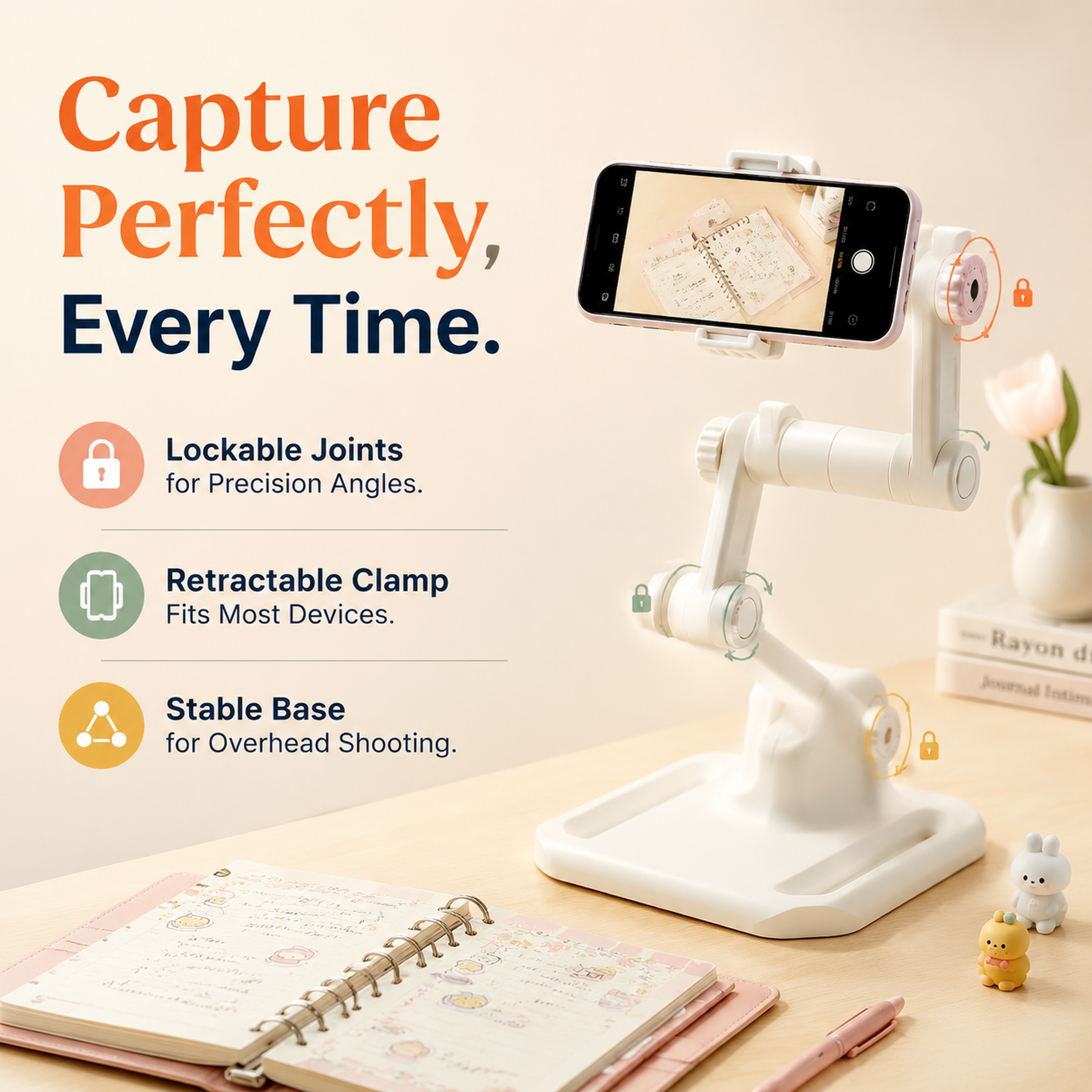Height Adjustable Digital 3D Printing Angle Adjustable Rotary Base Cell Phone Stand
