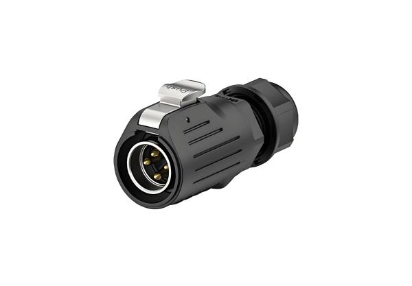 LP20 4-Core 20A Waterproof Connector IP68 Metal Plastic Flange Mount