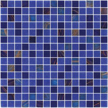 Sanding blue 20mm glass mosaic blend pattern for swimming pool building