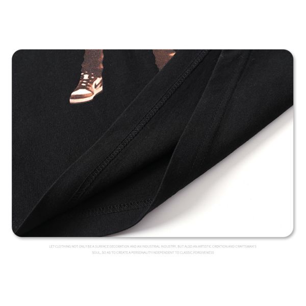 Футболка хлопка рукава лета людей моды одежды Streetwear свободная короткая с печатанием