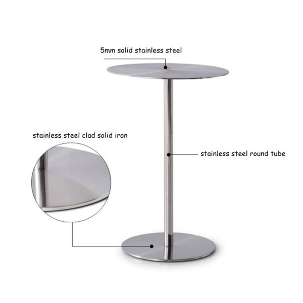 Metal Durable Round Table With Foldable Dining Chair Simple Outdoor Table and Chairs for Restaurant