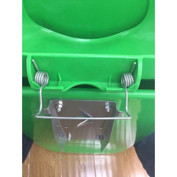 Outdoor Standing Induction Type Eco-friendly 50L Green Small Double Bins Plastic Waste Bin