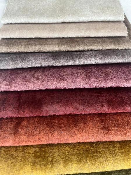 Blue Embossed Polyester Fabric Velvet Upholstery Fabric For Sofa