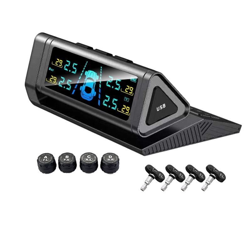JYS-TPMS S10 Wireless Solar TPMS Tire Pressure Monitor 5V Mobile Car Number Plate Tire Pressure Detection Sensor 1Y Warranty