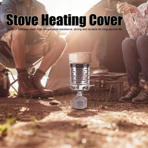 Stainless Steel Camping Heating Stove Cover, Camping Mini Heater Warming Stove Cover for Outdoor Backpacking Hiking