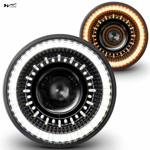7 дюймовые светодиодные фары круглый высокий низкий запечатанный луч HALO DRL Поворачивающий сигнал замена для джипа