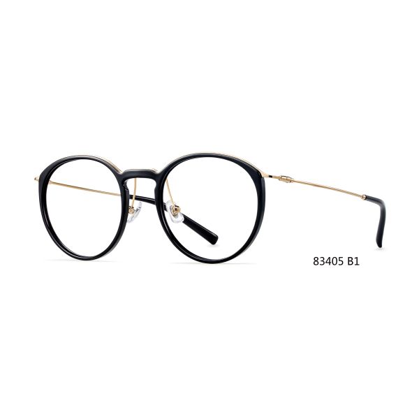 Parim Plastic Big Round Glasses Frames With Metal Temple
