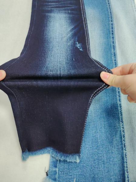 High Spandex Dual-Core Siro Yarn Cross Slub  85%Cotton Denim Fabric With 170cm Full Width For Jeans Or Coat