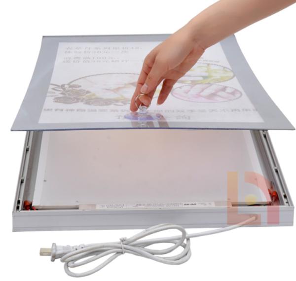 Shopping Mall Chain LED Lighting Box Advertising Magnetic Photo Frame 15mm Thickness