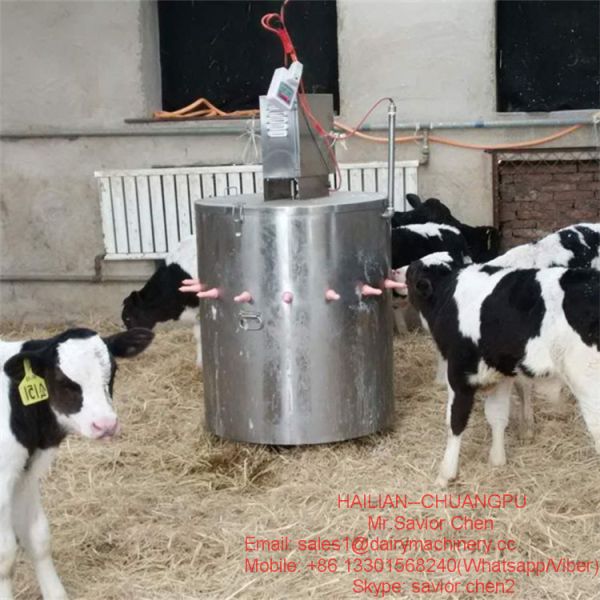 200L alimentador eléctrico de leche de vaca juvenil con 15 chupadores de pezón de goma