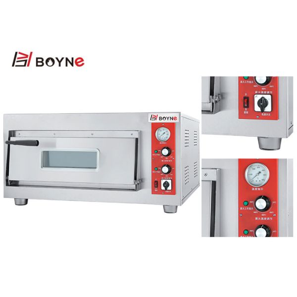 Stainless Steel High Temperature Commercial  Single Deck electric Pizza Oven With Stone